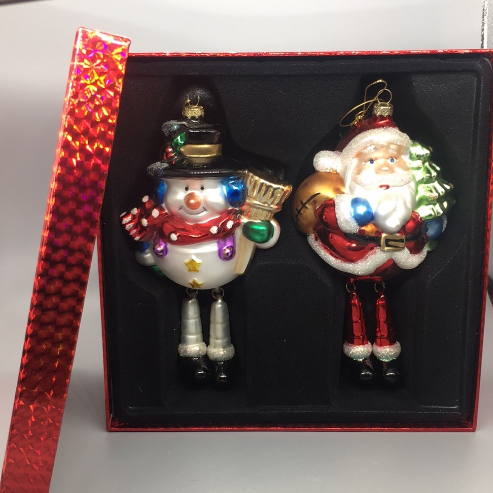 Santa & Snowman Christmas Ornaments.